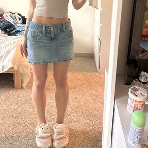Hollister Light Blue Denim Skirt